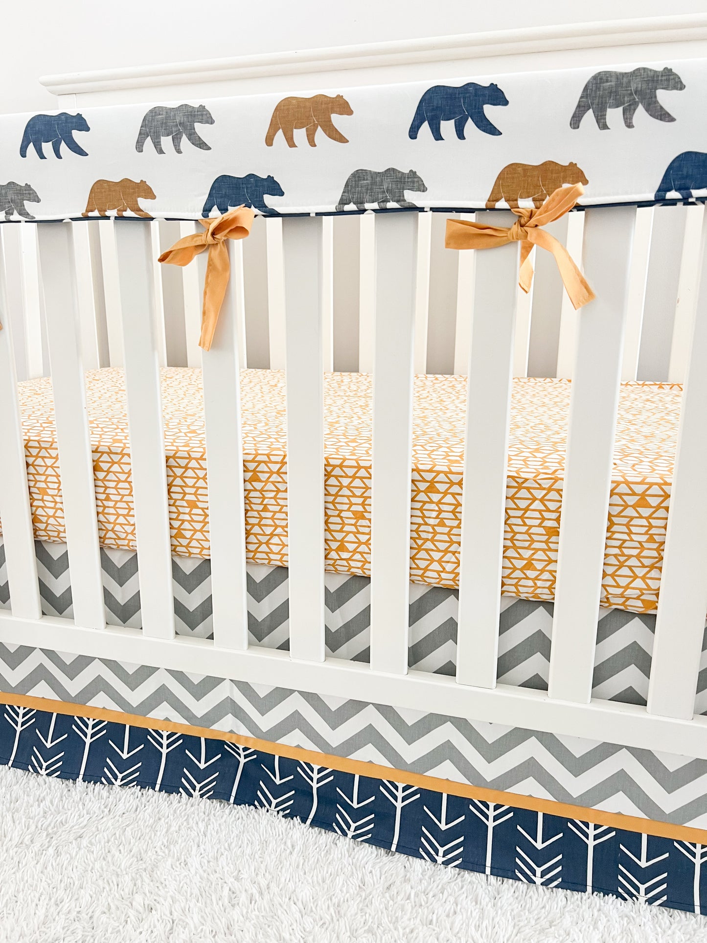 Bear Gray Gold Woodland Baby Boy Crib Bedding Nursery (Copy)