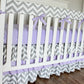 Girl baby bedding. Lavender chevron 3 tiered ruffled crib skirt crib bedding