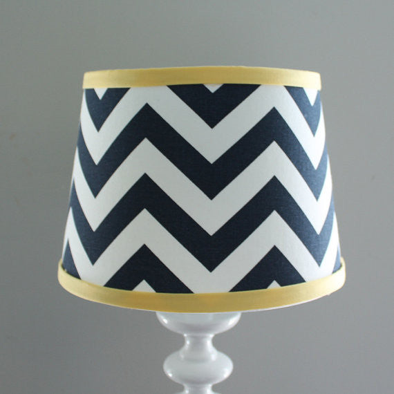 Chevron Navy & Yellow Lamp Shade