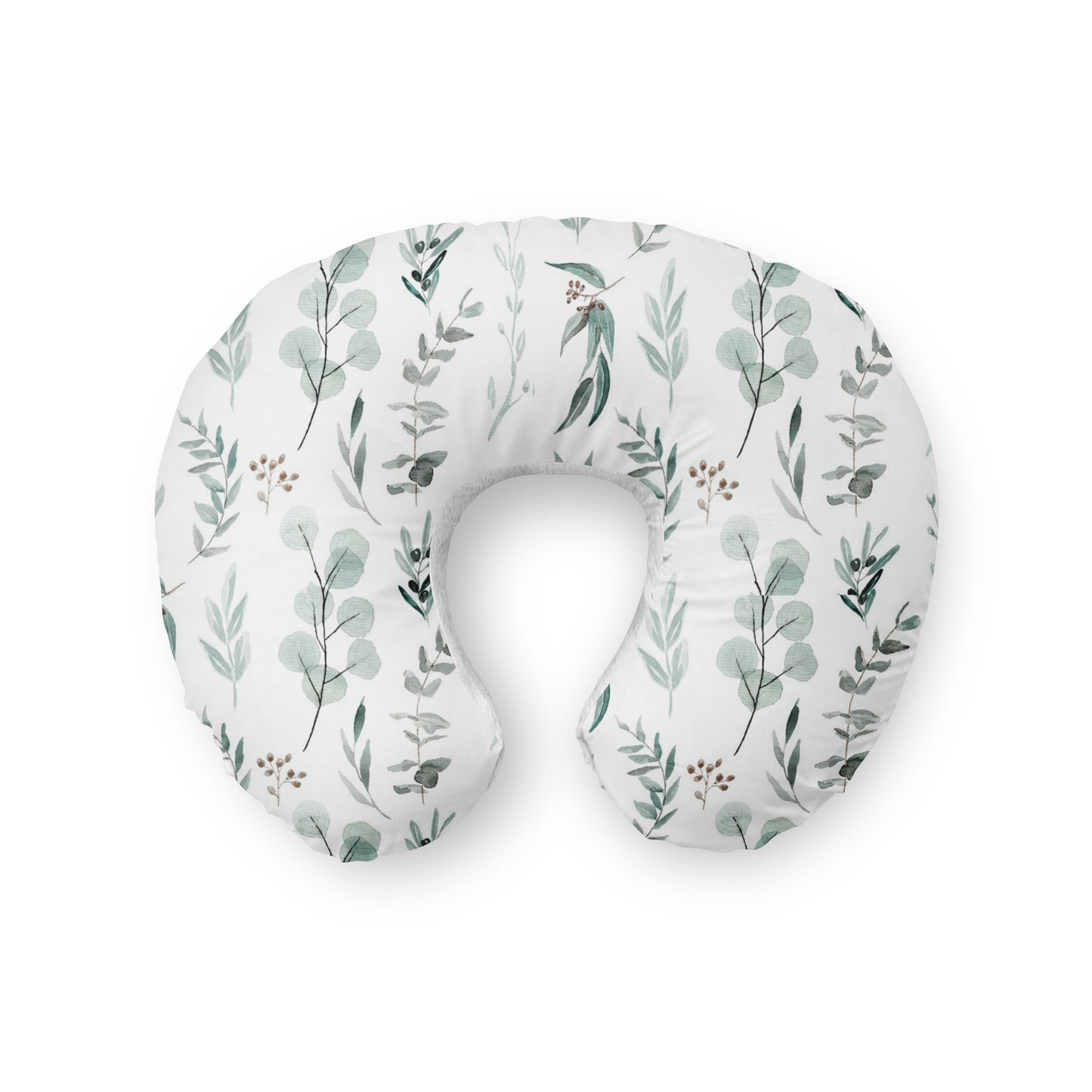 Nursing Pillow Cover Nursing pillow. Eucalyptus Botanical Bohemian Boho white green baby nursery
