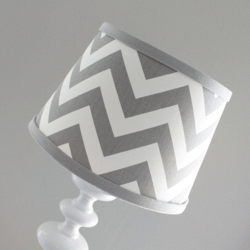 Gray & White Chevron Lamp Shade