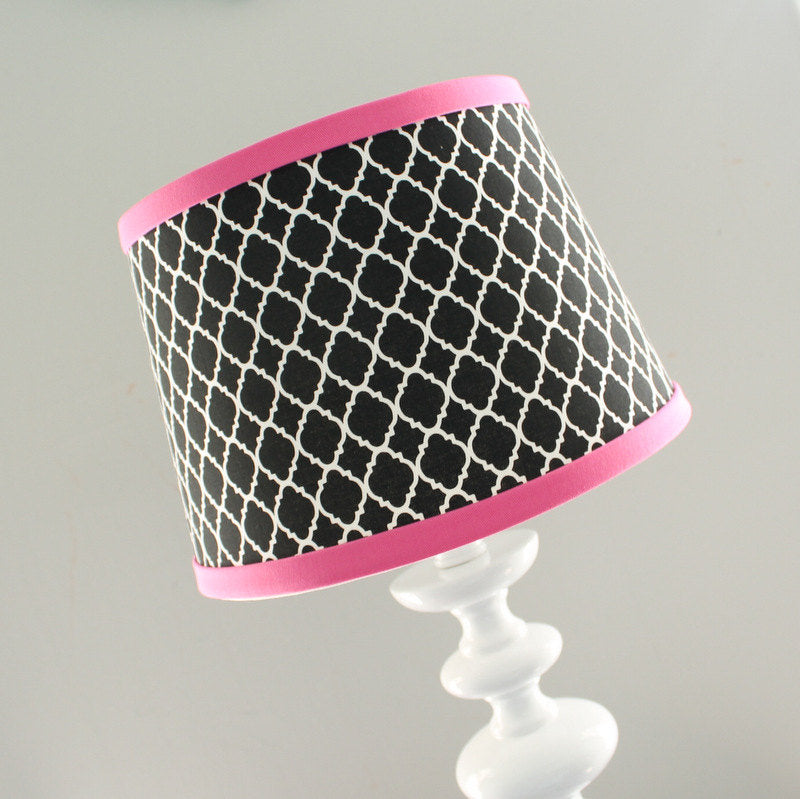 Black & Pink quatrefoil Lamp Shade