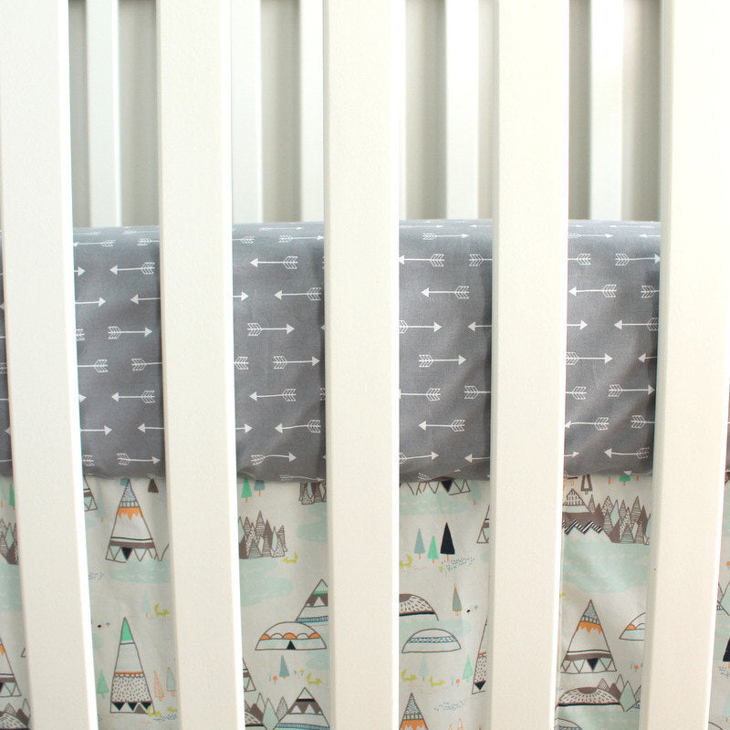 Indian Summer Woodland Mint Teepee Crib Set