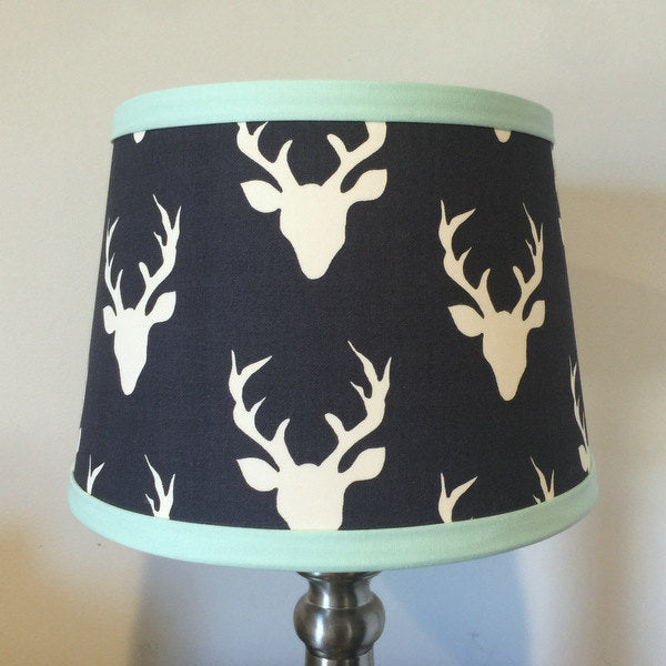 Navy & Mint Buck Lamp Shade