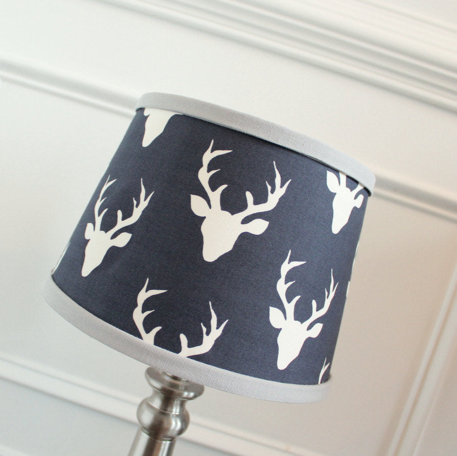 Navy & Gray Buck Lamp Shade