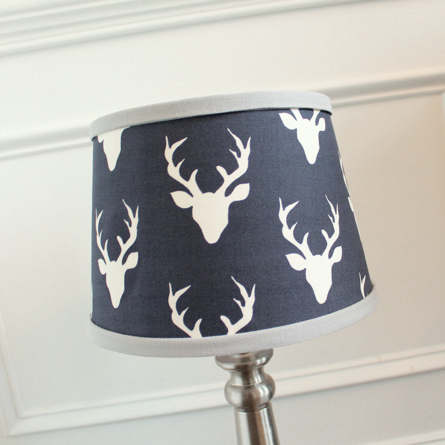 Navy & Gray Buck Lamp Shade