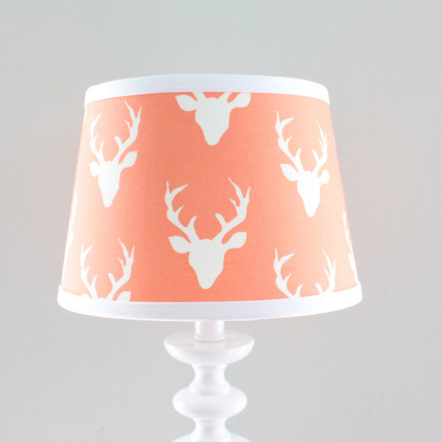 Coral Deer Buck Lamp Shade
