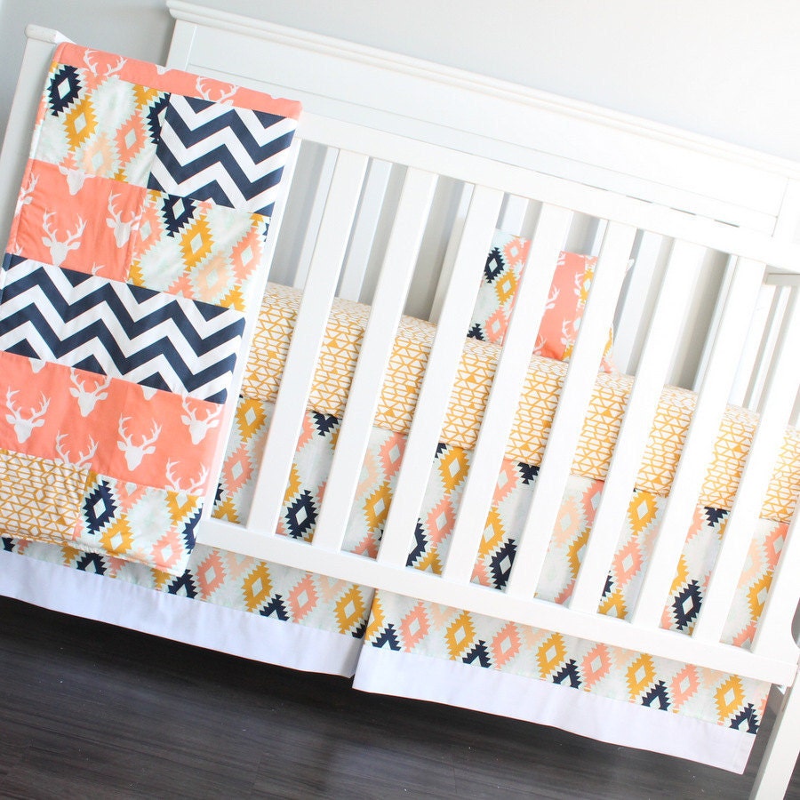 Quilt, crib sheet and nursery pillow Piece baby girl