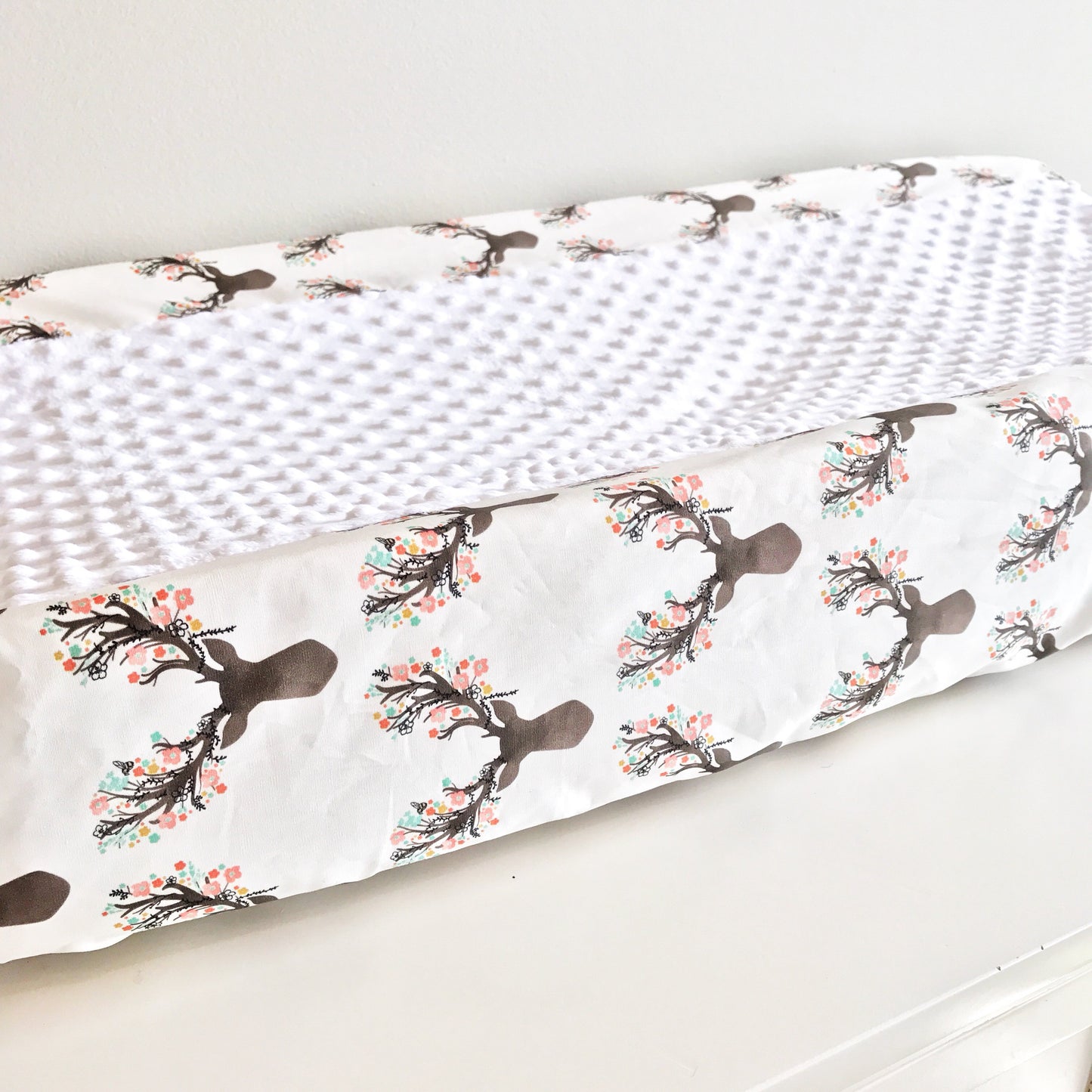 Floral Coral Deer Buck woodland Contour cover