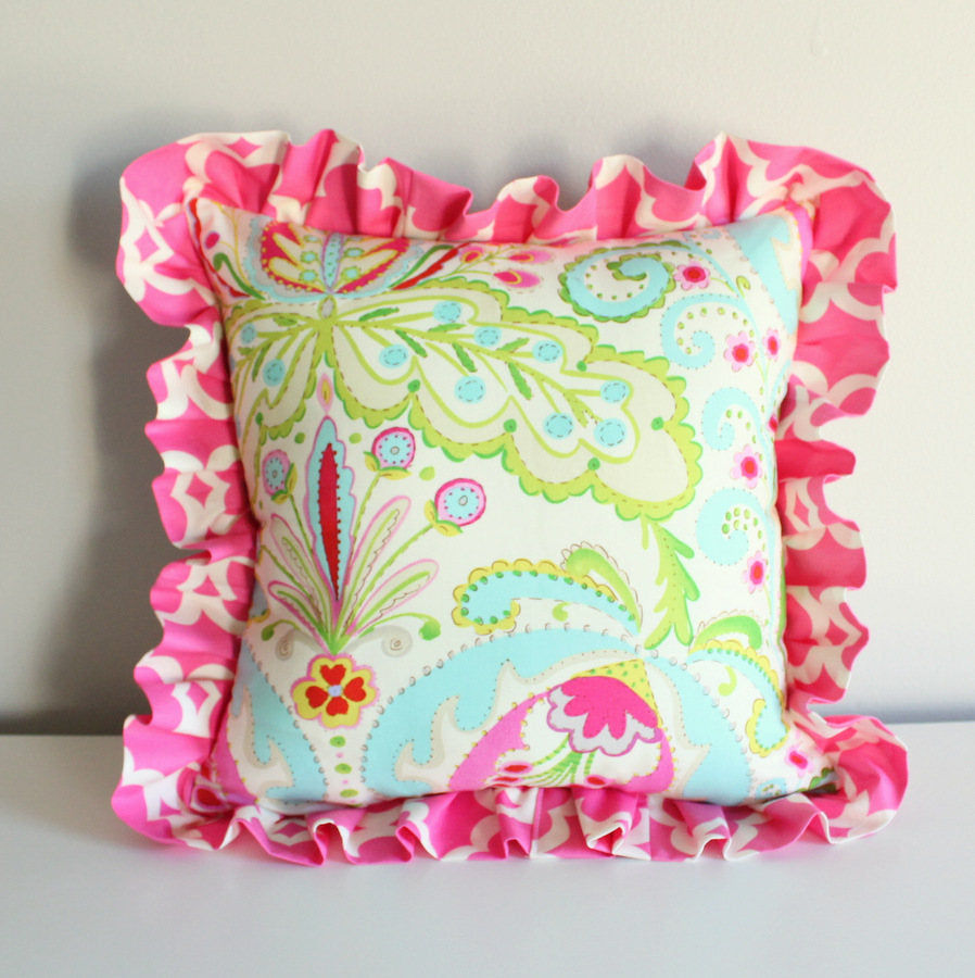 Design yourself pillow. Kumari Custom ruffled Nursery pillow