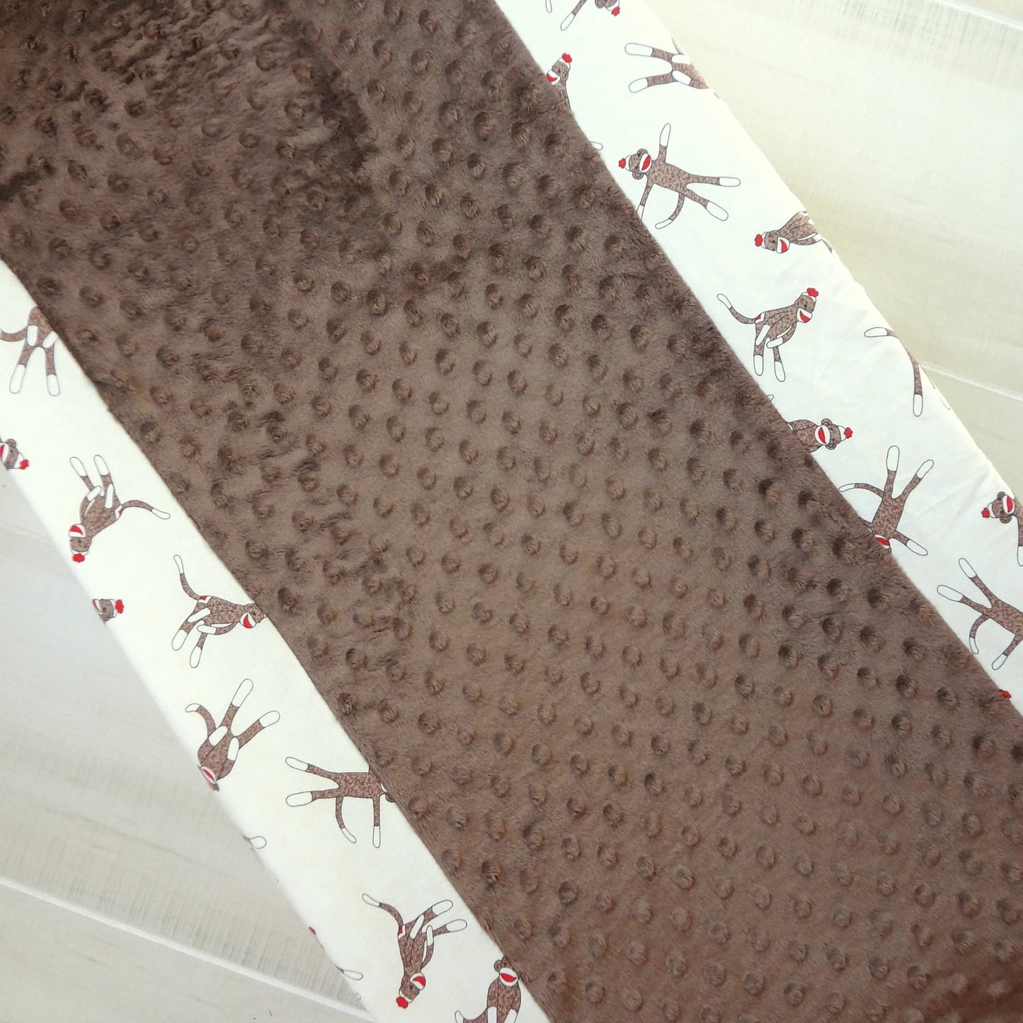 Sock Monkey Contour changing pad cover. Available in many fabric choices.