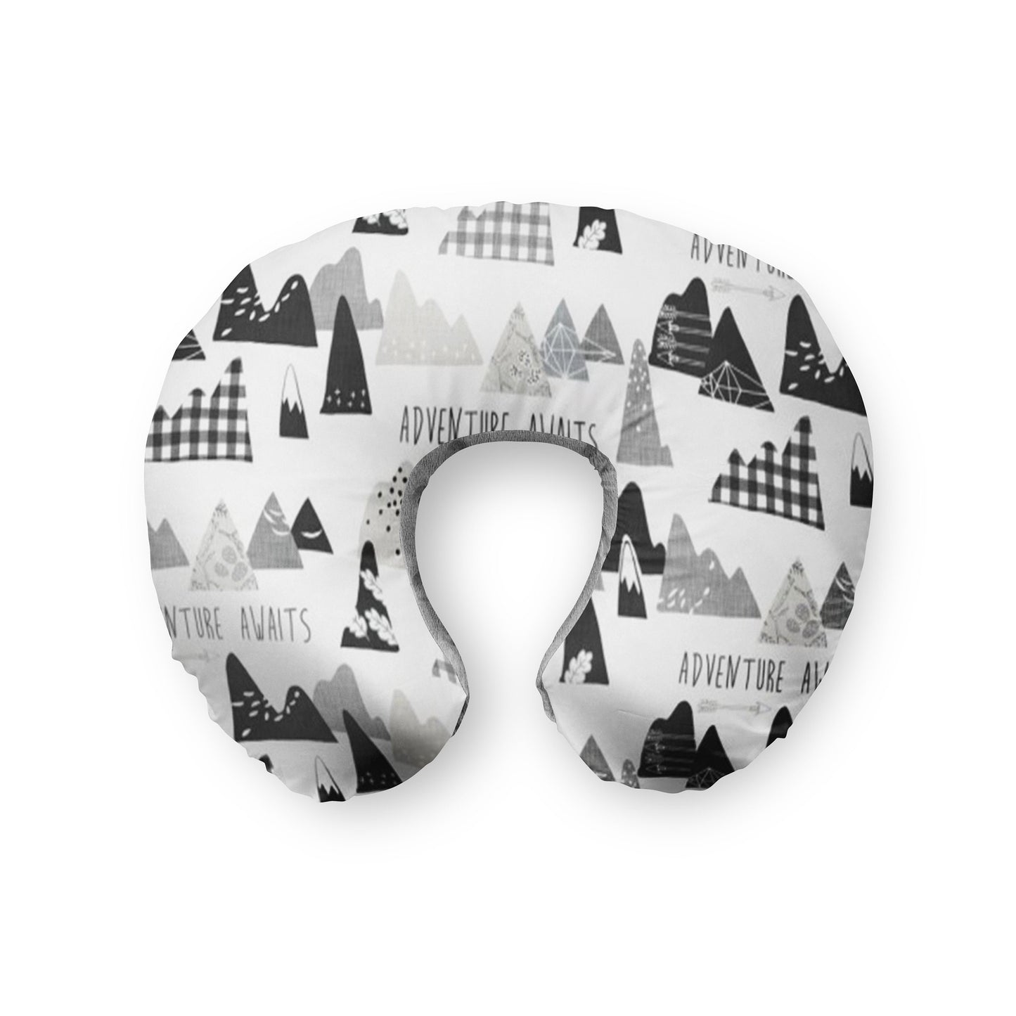 Nursing Pillow Cover Adventure Awaits Mountain Woodland black white baby nursery