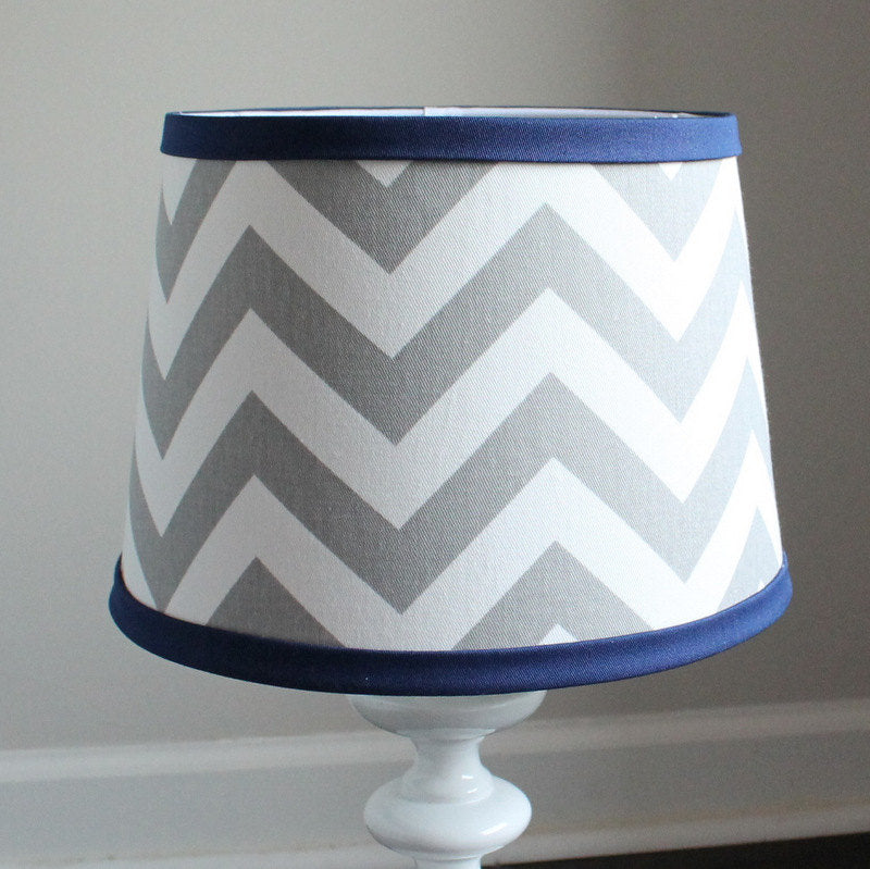 Gray & Light Blue Chevron lamp shade
