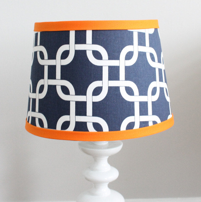 Navy & Orange Gotcha Lamp Shade