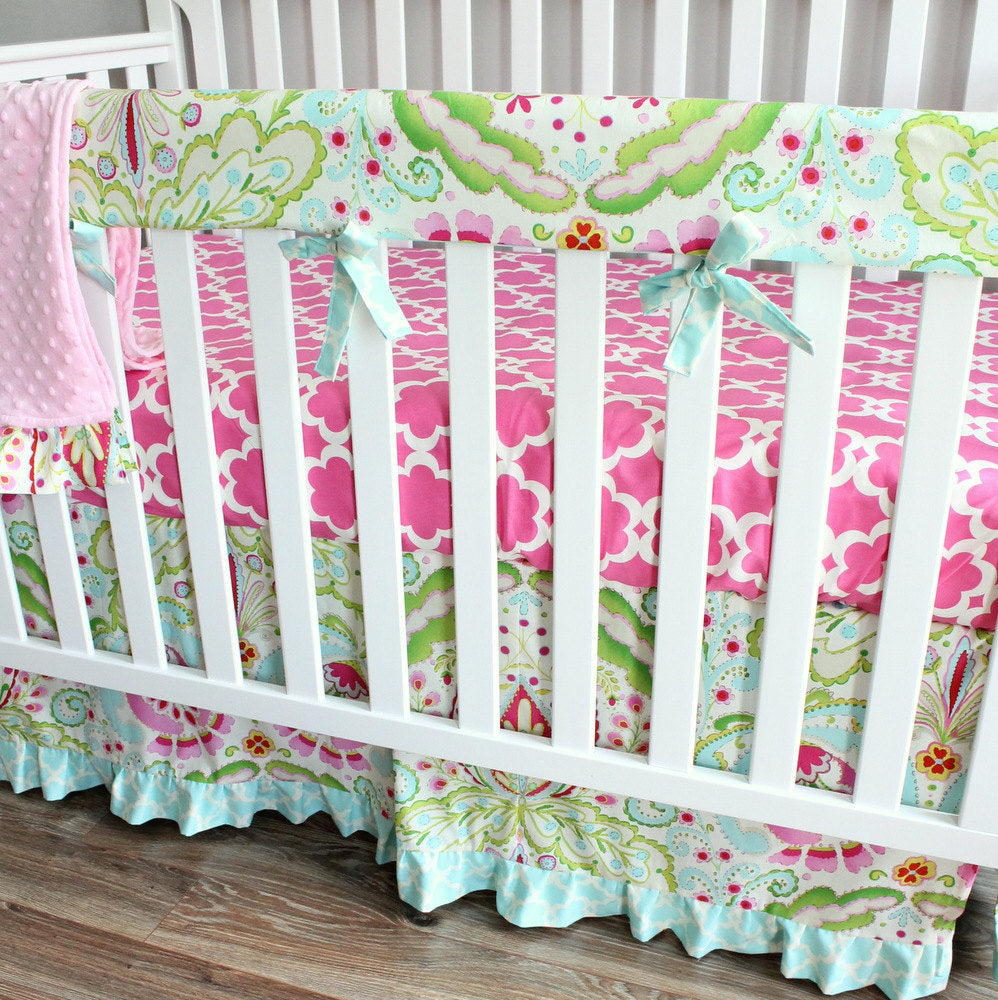 Kumari Garden Teja Bumperless 2 pc Crib Rail Bedding Collection