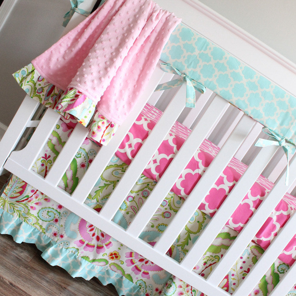 Kumari Garden Teja Bumperless 2 pc Crib Rail Bedding Collection