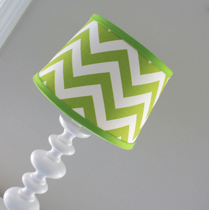 Small White and Lime green Chevron lamp shade. Other colors available.