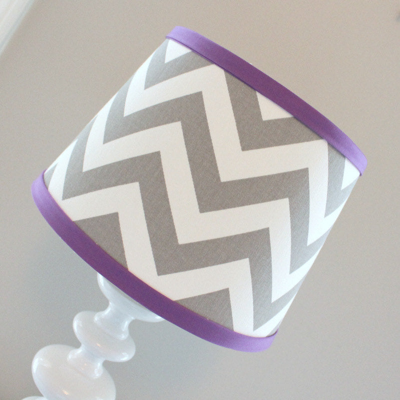 Gray & Violet Chevron Lamp Shade