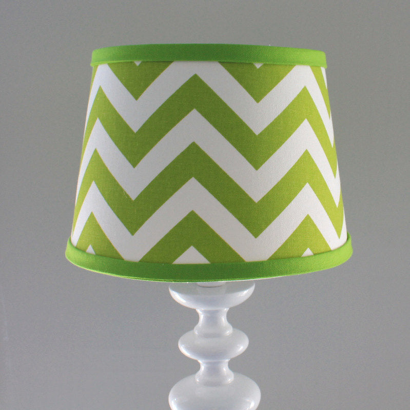 Small White and Lime green Chevron lamp shade. Other colors available.