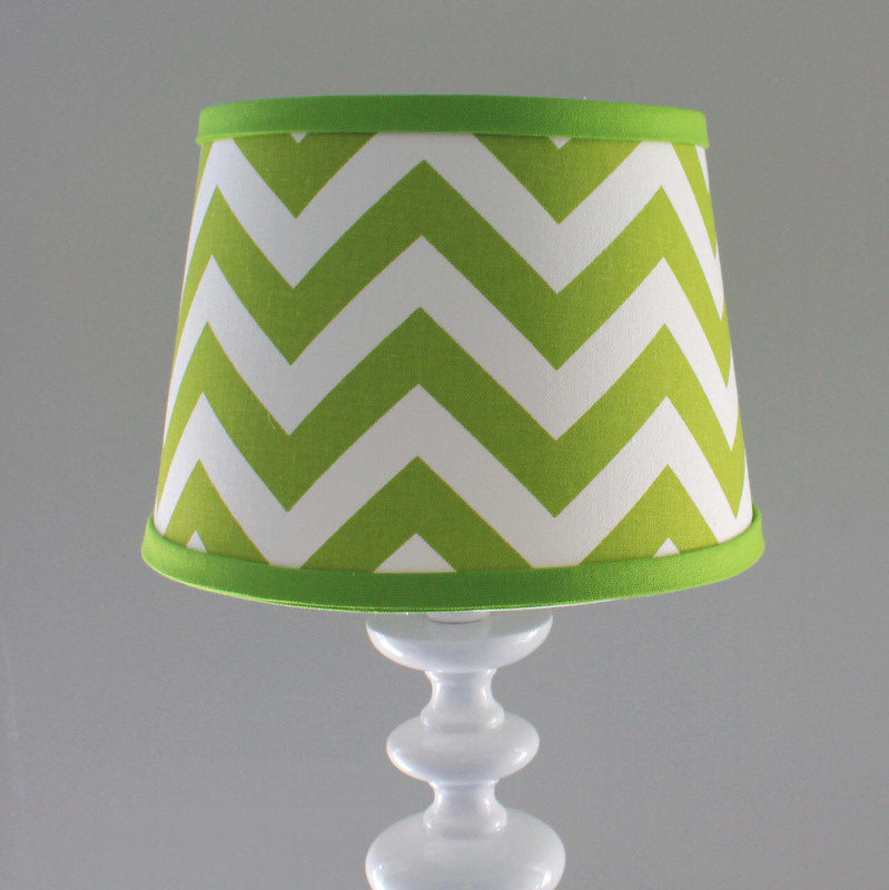 Small White and Lime green Chevron lamp shade.  Other colors available.