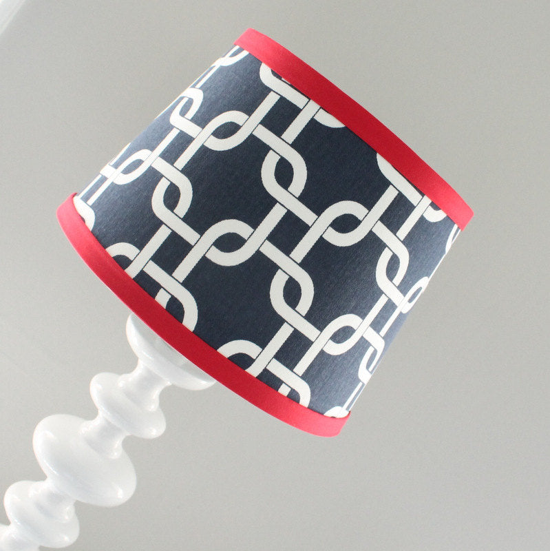Navy & Red Gotcha Lamp Shade
