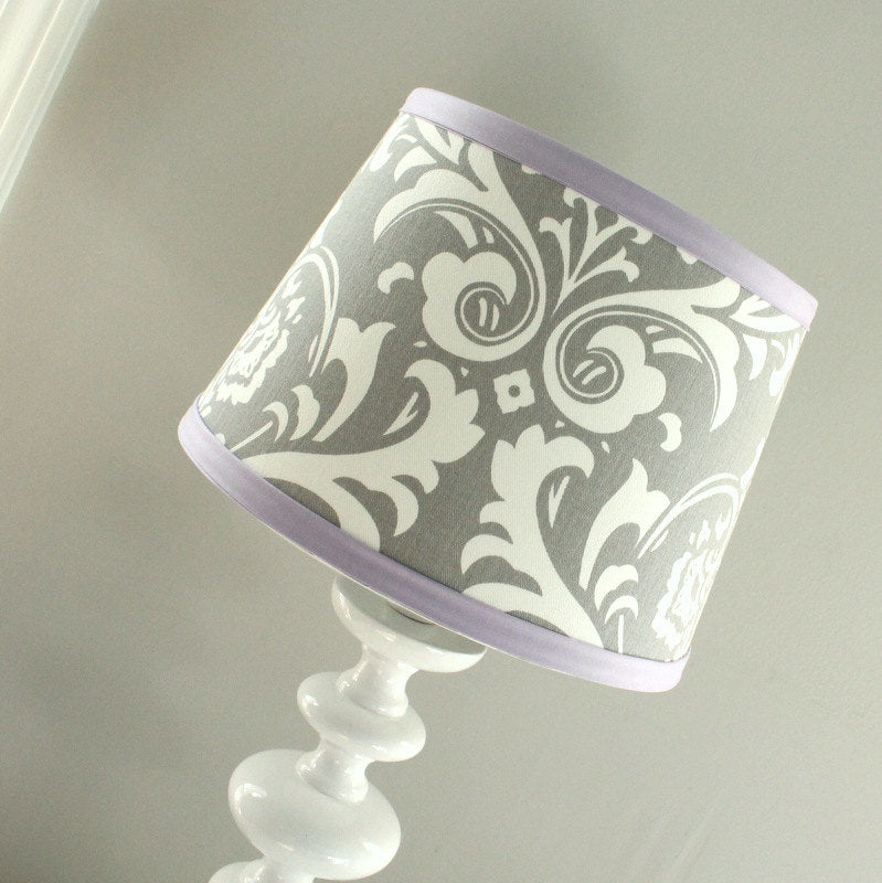 Lavender and Gray Damask Lamp Shade