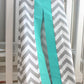 Gray Chevron with accent Aqua Diaper Stacker. Other colors available.