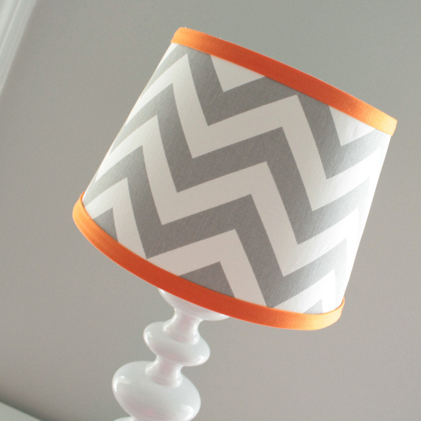 Gray & Orange Navy Chevron Lamp Shade