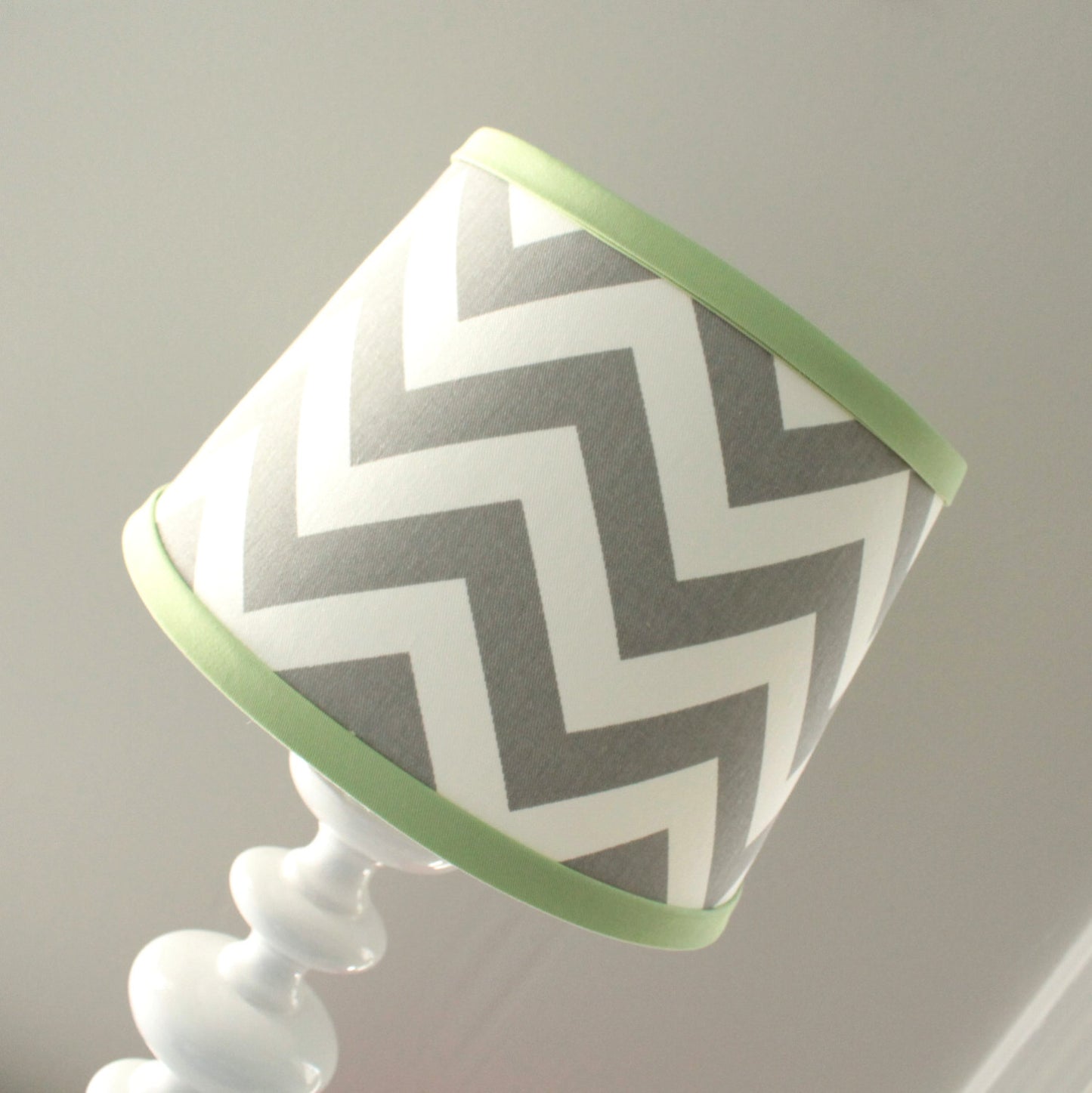 Gray & Light Green Chevron Lamp Shade