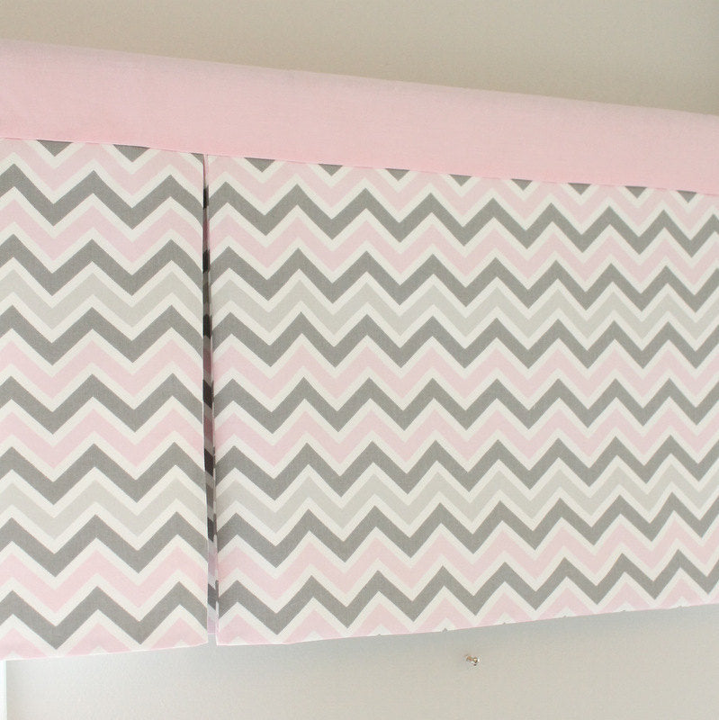 Pink and grey chevron crib clearance bedding