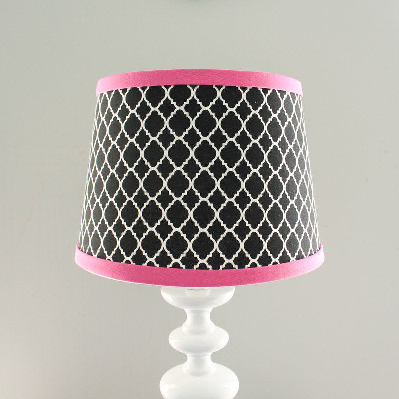 Black & Pink quatrefoil Lamp Shade