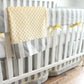 Gray and Yellow Stripe Bumperless Crib Bedding Set