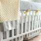 Gray and Yellow Stripe Bumperless Crib Bedding Set