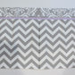 Custom Box Pleat valance. Gray Chevron Damask with Accent lavender.  Other Colors available.