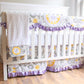 Wisteria Lavender Bumperless Crib Bedding set.