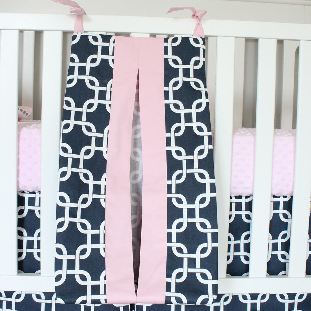 Pink and navy baby bedding best sale