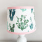 Nursery Lamp shade. Floral Pink cactus southwest foliage lamp shade.