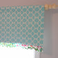 Kumari Tailored Valance with accent ruffle.  Available in other fabrics.