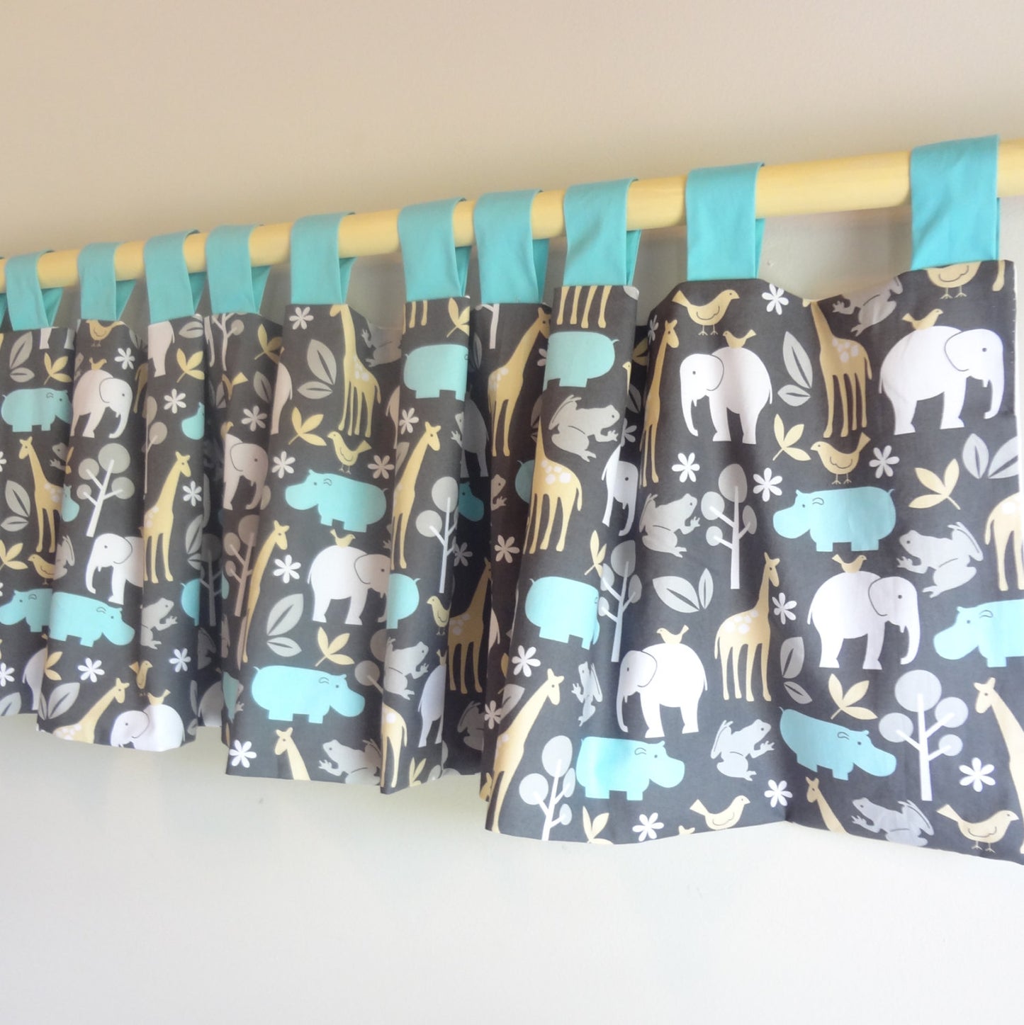 Custom nursery Tab Top Chevron valance. Available in other collections.