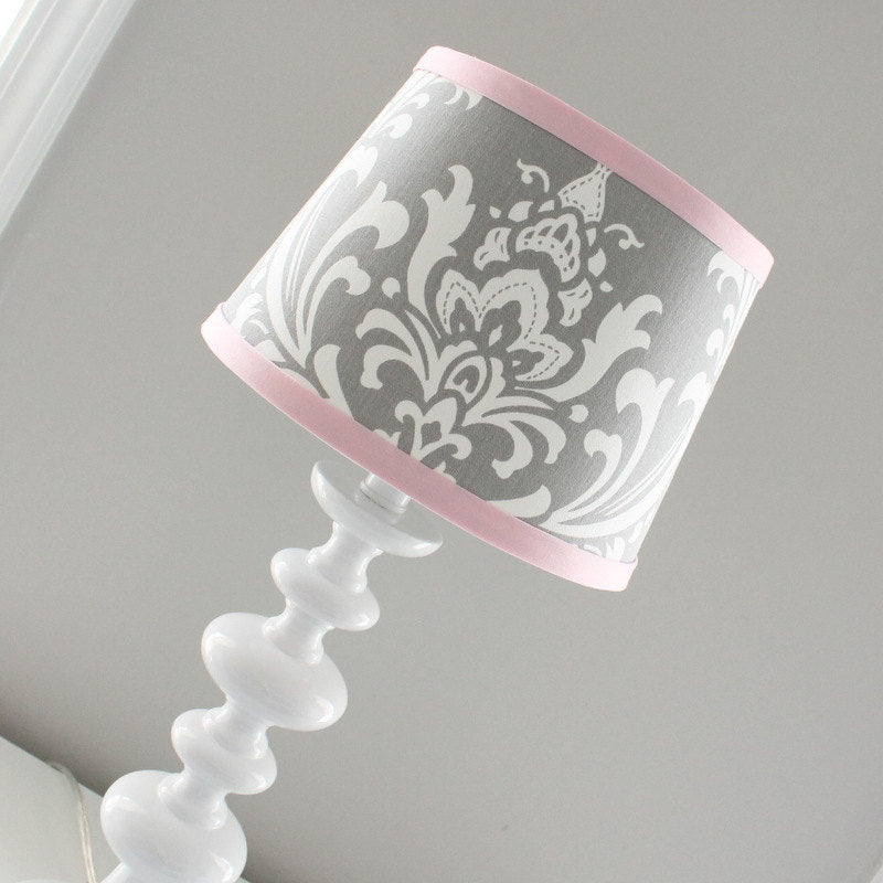 Pink & Gray Damask Lamp shade