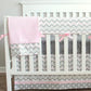 Pink and Gray Chevron Crib Rail Bedding collection