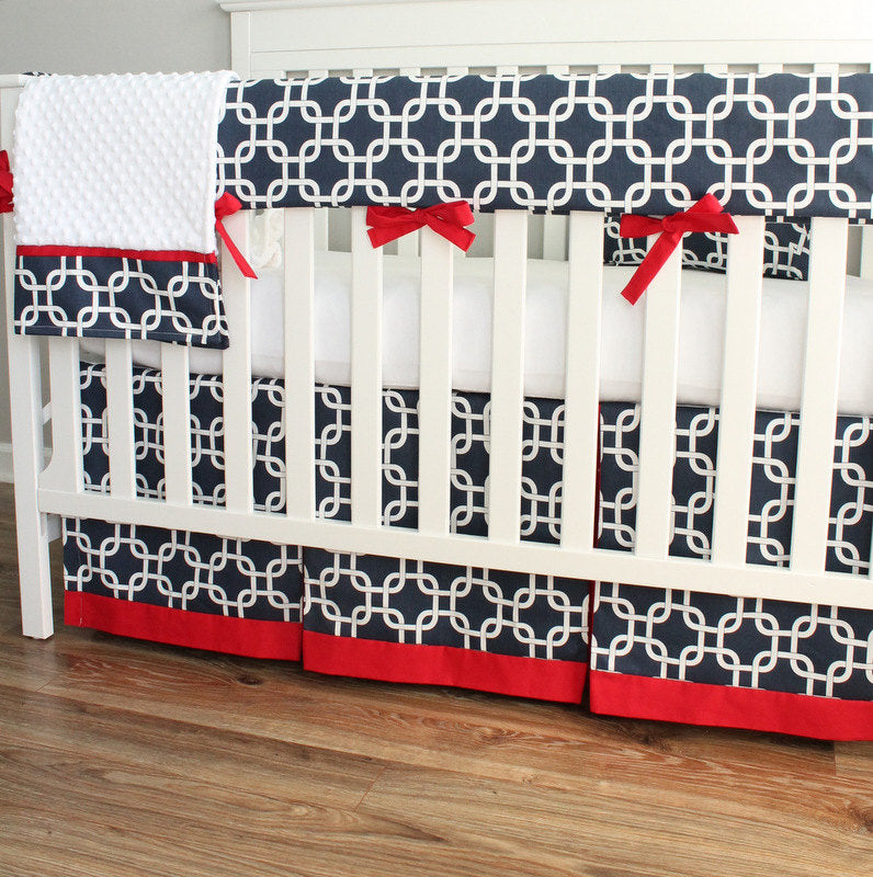 Red and black discount crib bedding sets