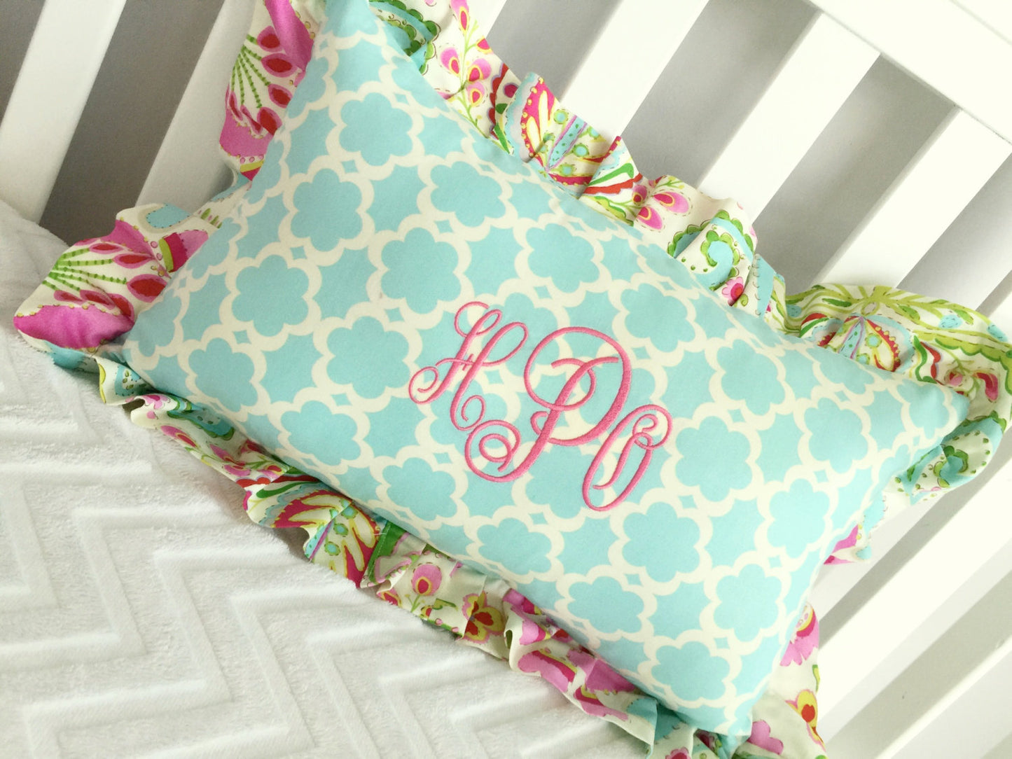 You Design Custom Monogram Nursery pillow.